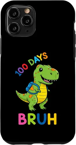 Vista 29 de Bruh 100 Days of School Dinosaur Kids Girls Boys Case for iPhone 17