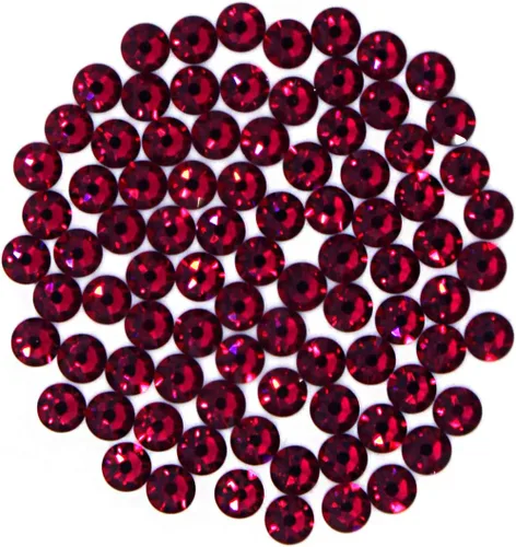 Vista 2 de Preciosa Viva Rhinestones - Sin Hotfix Flatback - Rubí - SS20 (0.197 in) - Elige tu cantidad (144)