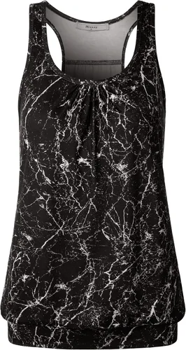 Vista 19 de Miusey - Camiseta sin mangas para mujer, cuello redondo, ajuste holgado, espalda cruzada, de yoga 1# Negro