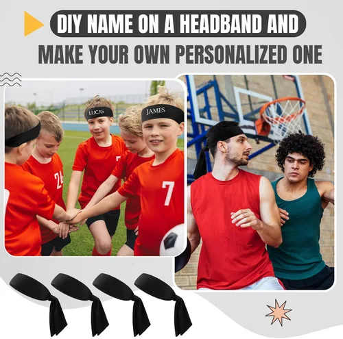 Vista 5 de Hiboom Paquete de 18 diademas deportivas para hombres y mujeres, diademas de karate ninja, bandas elásticas para el cabello para jugar tenis
