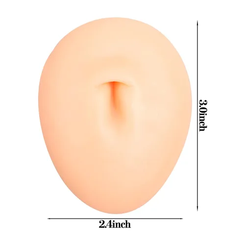 Vista 2 de Modelo de entrenamiento de práctica de piercing de ombligo falso de silicona Realistic Body Part, Navel Display Model for Acupuncture Jewelry