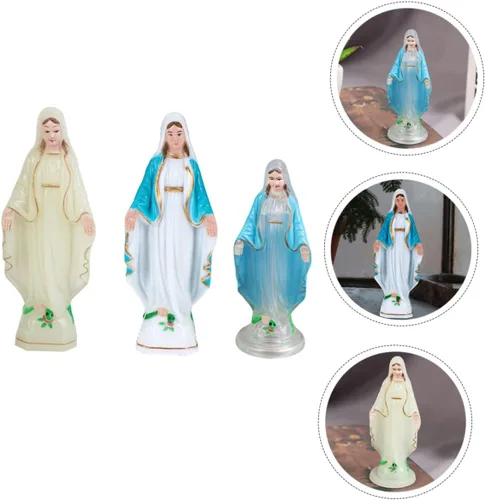 Vista 2 de 3 piezas de escultura virgen al aire libre adorno al aire libre estatua de la santa familia Jesús y estatua de santos católicos estatua vintage