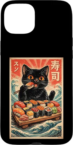 Vista 9 de Cute Kawaii Sushi Cat Funny Japanese Cat Eating Sushi Case for iPhone XR