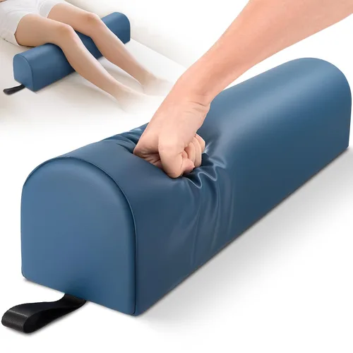 Vista 15 de Noverlife Rodillera redonda 3/4 para mesa de masaje, almohada de masaje de 26 x 6 x 6 pulgadas para piernas con asa de correa, mesa de masaje