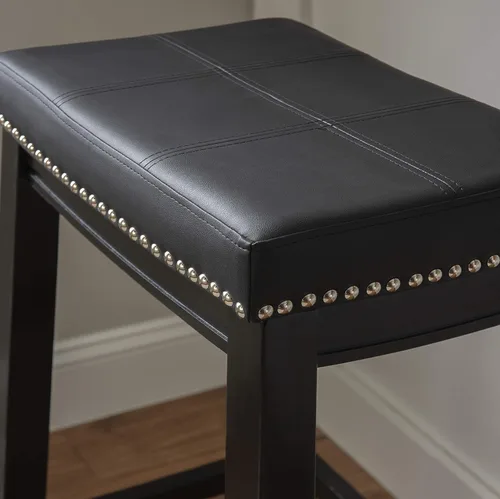 Vista 13 de Linon Claridge Taburete de bar, de 32 pulgadas., Madera, Negro