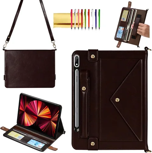 Vista 32 de Bolso Funda para Samsung Galaxy Tab S10 FE/S9 FE 10.9"/S9/S8/S7 11", Techcircle Folio con Soporte Cruzado, Billetera con Ranura para Lápiz S Pen