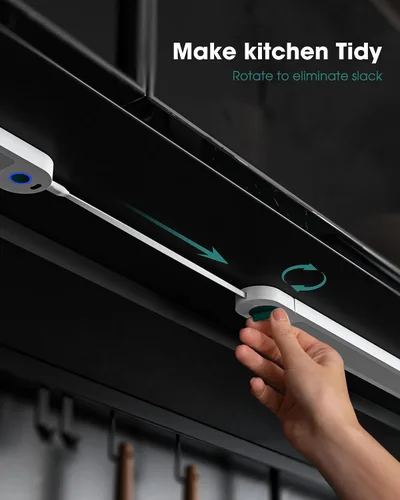 Vista 2 de ASOKO Luces para debajo del gabinete, luces con sensor de movimiento, enchufables, cálidas de 2700 K, regulables, con cable, paquete de 3