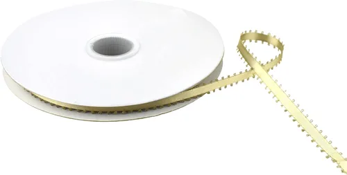 Vista 17 de Homeford Cinta de satén de doble cara con borde Picot, 50 yardas (3/8 pulgadas, oro antiguo)