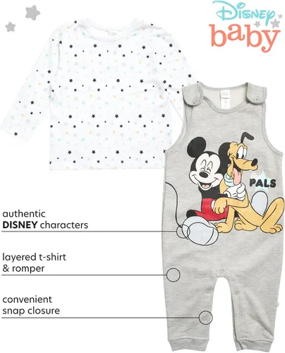 Vista 2 de Disney Conjunto de pijama de Mickey Mouse para bebé, 2 piezas y camisa de manga larga