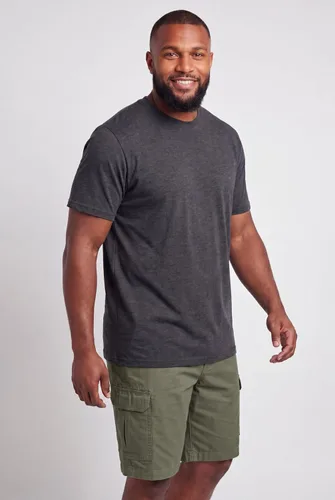 Vista 2 de KingSize Big & Tall - Camiseta ligera, sin encogimiento, con cuello redondo para hombre Gris Caliente Carbón