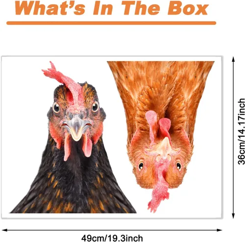 Vista 2 de Calcomanías de pared de gallina de pollo, divertidas calcomanías de pared para decoración de habitación, lindas calcomanías de pared de cabeza
