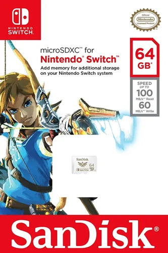 Vista 2 de SanDisk - Tarjeta de memoria Micro SD Nintendo Switch de 64 GB para Nintendo Switch Lite, Switch OLED y Switch (SDSQXAT-064G-GNCZN) Clase 10 UHS-1