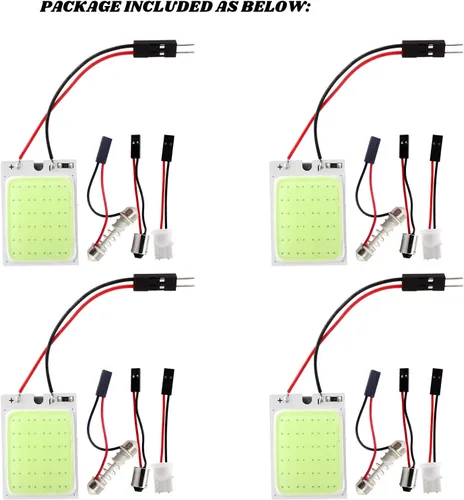 Vista 7 de YM E-Bright Bombilla de luz de panel LED con cúpula, luces interiores LED para camiones, Super Azul Hielo COB 24-SMD Auto Cúpula mapa de lectura