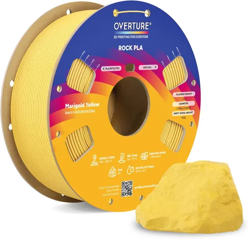 Vista 25 de OVERTURE - Filamento PLA Rock de 1.75 mm, para impresora 3D de mármol, carrete de 2.2 libras, precisión dimensional +/- 0.02 mm, para impresoras FDM