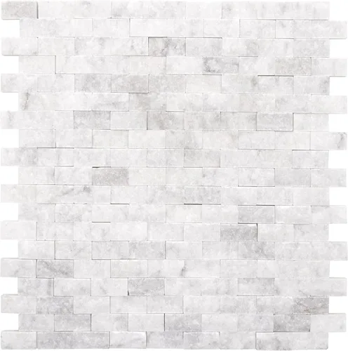 Vista 2 de SUNWINGS Azulejos de mármol autoadhesivos de piedra natural 3D de 5 hojas, 10.63 x 11.22 pulgadas, para pegar en el protector contra salpicaduras