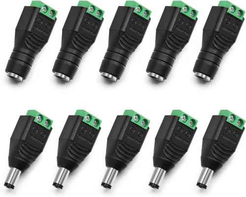 Vista 4 de Fuente de alimentación de 12 V 2 A + conector de alimentación CC de 0.083 x 0.217 in (5 x macho + 5 hembra)