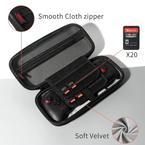 Vista 5 de Hori Split Pad Pro - ZBRO - Funda rígida para Nintendo Switch Split Pad Pro Controller - Compatible con 20 ranuras de juego, protección de botón