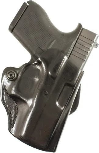 Vista 13 de DeSantis Funda de cuero OWB Mini Scabbard para pistolas y revólveres, funda de transporte abierta para hombres y mujeres, de extracción rápida