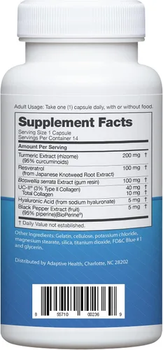 Vista 2 de Instaflex Apoyo avanzado para las articulaciones, suplemento de alivio articular formulado por médicos, con colágeno y 5 otros ingredientes