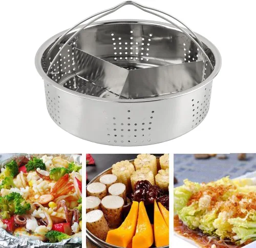 Vista 7 de Cesta de vapor para olla instantánea, cesta de vapor de verduras de acero