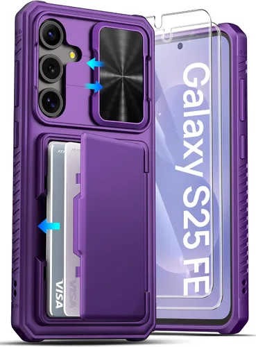 Vista 10 de ATATOO Funda tipo cartera para Samsung Galaxy S25, tarjetero integrado (3-5 tarjetas) [bloqueo RFID] y cubierta de cámara deslizante, protección