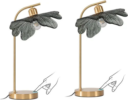Vista 12 de Lámparas de mesa de cristal de mediados de siglo, moderna lámpara de mesa dorada, lámpara de escritorio, lámpara de mesa alta, lámpara de mesita
