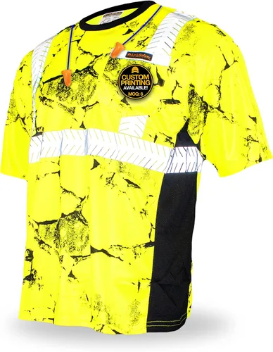 Vista 9 de KwikSafety - Charlotte, NC - Camisa de seguridad de manga corta para hombre renacentista [cinta reflectante de espina de pescado] Clase 2 ANSI OSHA