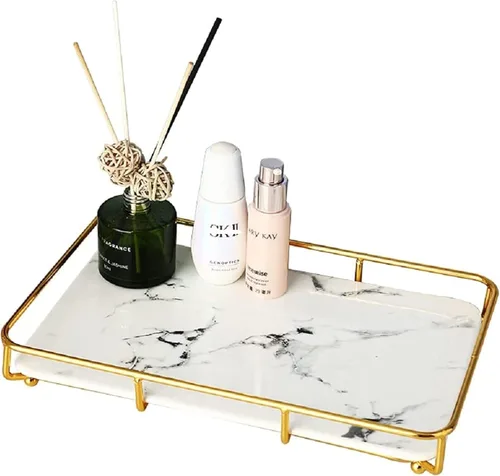 Vista 18 de Dobbyby Bandeja de Tocador Organizador de Maquillaje Almacenamiento de Cosméticos Organizador de Cuidado de la Piel para Baño Estante de Exhibición