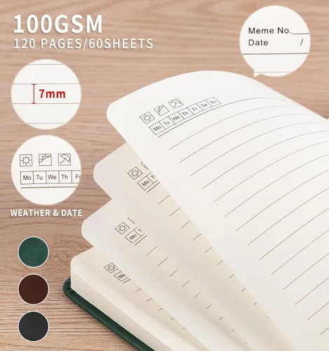 Vista 3 de 3 paquetes de cuadernos de bolsillo para diario, A6 pequeño, total 360 páginas, cuadernos para tomar notas, diarios para escritura, mini blocs
