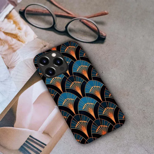 Vista 4 de CARLOCA Compatible con iPhone 12, Funda de Art Deco con patrón, TPU suave + PC duro 2 en 1, Funda protectora única con patrón, antiarañazos, TPU