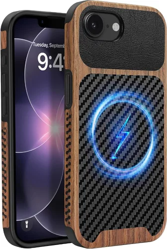 Vista 39 de Funda magnética ZZDZZ compatible con iPhone 14 Plus [Compatible con Magsafe] Diseño de cuero premium TPU híbrido a prueba de golpes (Negro)