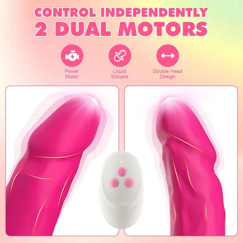 Vista 3 de Rosyrosy Vibrador de doble extremo y consolador vibrante para juguetes sexuales en pareja - 15.7 pulgadas, consoladores de punto G sin correa, pene