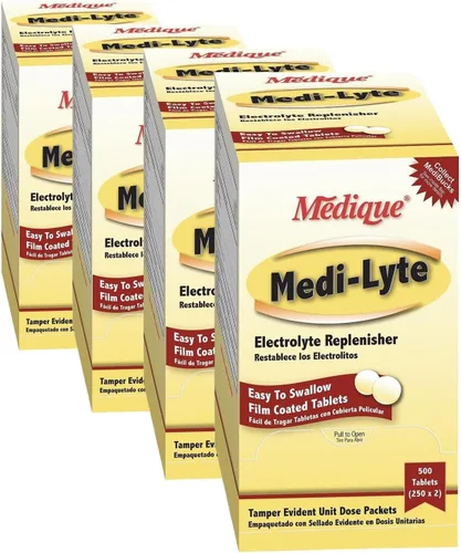 Vista 2 de Medique Medi-Lyte Reponedor de electrolitos, alivio rápido del calor, estrés, fatiga y calambres musculares, tabletas fáciles de tragar, 500