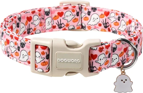Vista 36 de DOGWONG Collar de perro de San Valentín, collar de perro con estampado de corazones para perros grandes, lindos collares de primavera, hembra