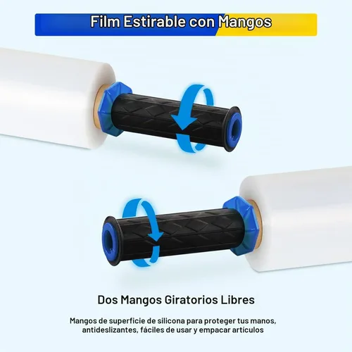 Vista 3 de RAZCC Película elástica, envoltura elástica de resistencia industrial para envoltura de paletas, envoltura de plástico transparente resistente