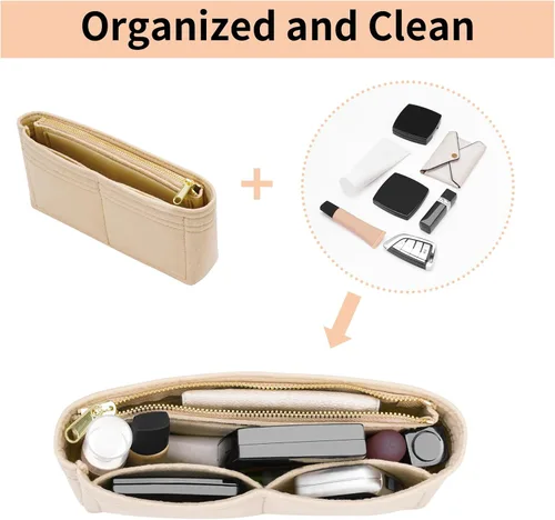 Vista 3 de Organizador de fieltro para bolso pequeño GG Marmont (Mini, beige)