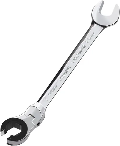 Vista 21 de LOSCHEN 1 pieza de 8 mm de llave de trinquete de cabeza flexible abierta, llave combinada métrica con 84 dientes, llave de trinquete de tubo