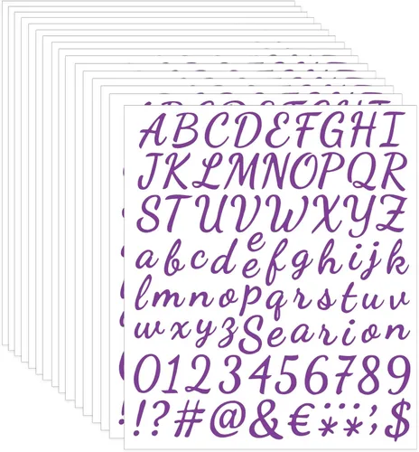 Vista 11 de ELANE 1296 piezas de 16 hojas de calcomanías de letras y números, calcomanías de letras impermeables para buzón, letras y números para fuera