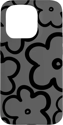 Vista 14 de Cute Flower Pattern Wildflower Charcoal Grey Black Floral Case for iPhone 17