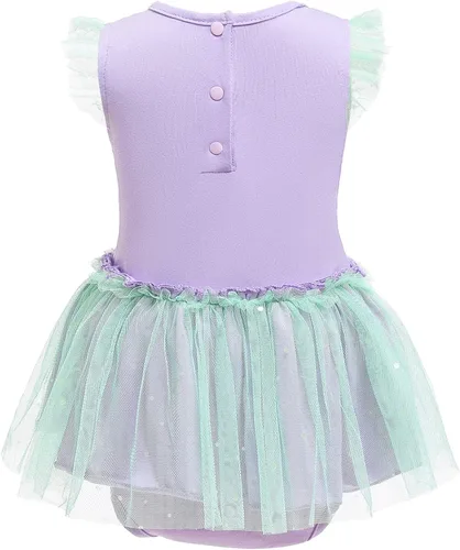 Vista 3 de Vestidos de princesa para niñas pequeñas, disfraz de mameluco para cumpleaños, Navidad, Halloween con diadema de 0 a 18 meses