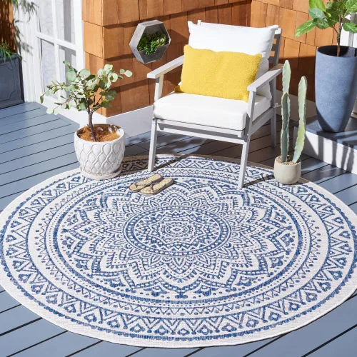 Vista 74 de SAFAVIEH Alfombra lavable al aire libre Courtyard Collection - 2'3" x 5', marfil y verde, no desprende pelusa y fácil limpieza, ideal para patio