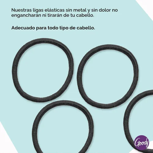 Vista 3 de Goody Ouchless - Lazos elásticos para el cabello, 30 unidades, color negro