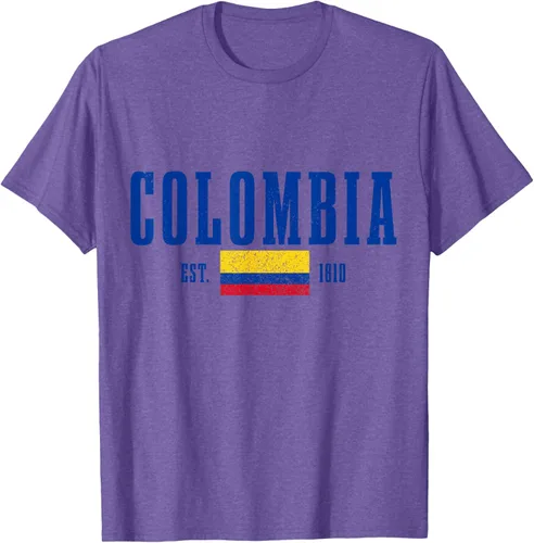 Vista 8 de Colombia Est. 1810 - Camiseta de Colombia Vintage, Negro, S