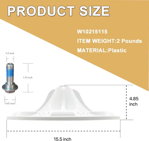 Vista 2 de W10215115 Lavadora compatible con lavadora Whirlpool Crosley Inglis, repuesto para WPW10215115, AP6017209, WPW10215115, PS11750504, W10215118
