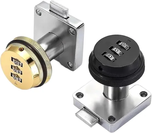 Vista 3 de Keyless Zinc Alloy Thickened Lock Tongue 3 Digital Combination Cam Square Base 1Pcs(7)