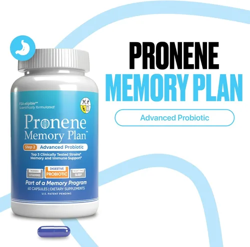 Vista 4 de Pronene Memory Plan Probiótico avanzado Lactobacillus, Bifidobacterium bifidum, Bifidobacterium longum Apoya la inmunidad, microbioma, eje