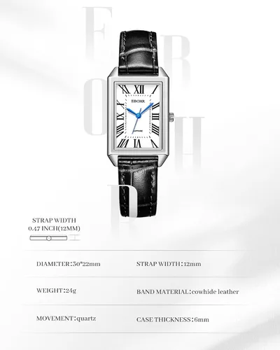Vista 5 de Reloj clásico de cuarzo para mujer, elegante y resistente, con correa de piel de vacuno, perfecto para cualquier ocasión