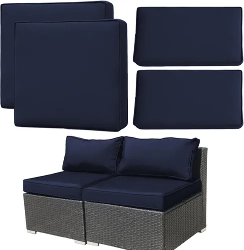Vista 10 de [Usado] 4 Fundas de Cojines de Patio de Repuesto, Fundas de Cojines de Asiento de Patio al Aire Libre Fundas de Muebles de Sofá, Fundas Impermeables