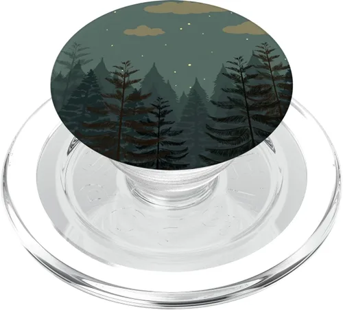 Vista 8 de Elegant Dark green PopSockets intercambiables con patrón verde bosque