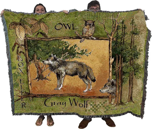 Vista 21 de Pure Country Weavers - Manta tejida con flecos, decorativa / tapete, de Antler Lodge, con diseño de osos, vida silvestre, cabaña del lago, regalo